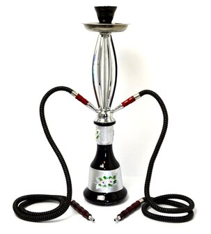 Waterpijp Istanbul zwart 2 slangen (45cm)