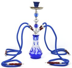 Waterpijp flames 4 slangen blauw
