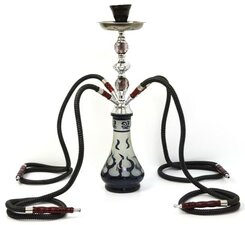 Waterpijp flames 4 slangen zwart