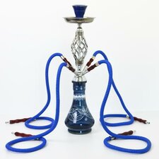 Waterpijp Daheb 4 slangen blauw (51cm)   (levertijd maart 2024)