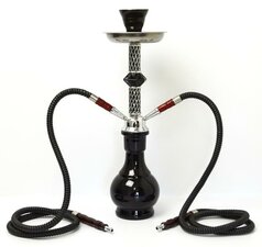 Waterpijp Hurghada zwart 2 slangen (45cm)    (levertijd maart 2024)