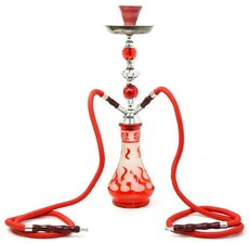 Waterpijp flames 2 slangen flames rood   (levertijd maart 2024)